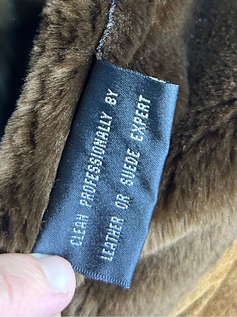 Wilsons Leather Vintage Y2K 90's Pennylane Tan Vegan Fur Lined Jacket Large - Picture 9 of 10